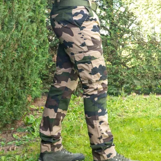 Pantalon de chasse treillis 6 poches coton camo CE