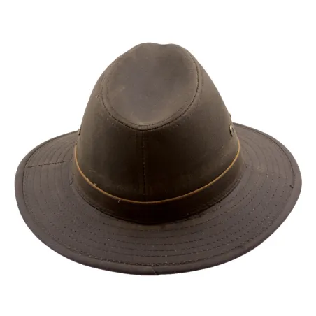 Chapeau Traveller léger coton ciré marron foncé 