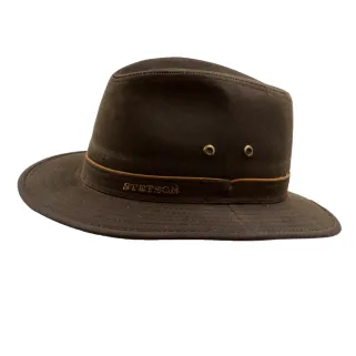 Chapeau Traveller léger coton ciré marron foncé 