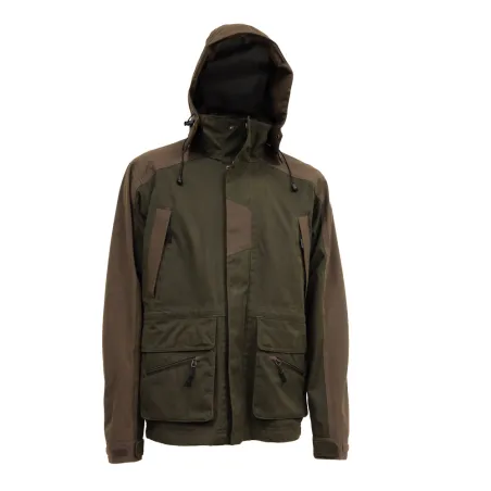 Veste Tourterelle polyester coton bicolore kaki marron