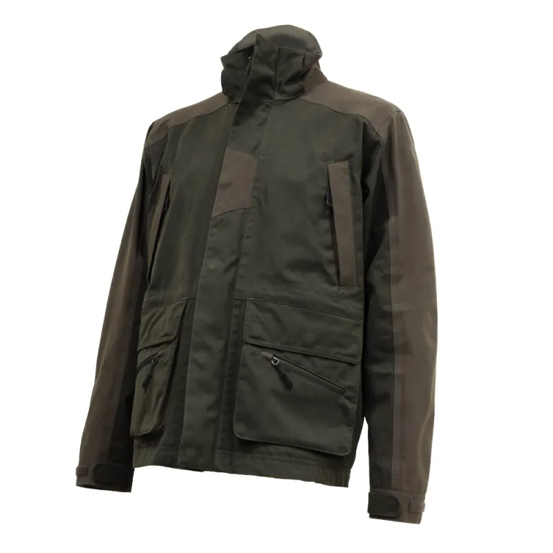 Veste Tourterelle polyester coton bicolore kaki marron