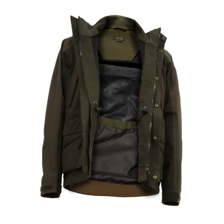 Veste Tourterelle polyester coton bicolore kaki marron