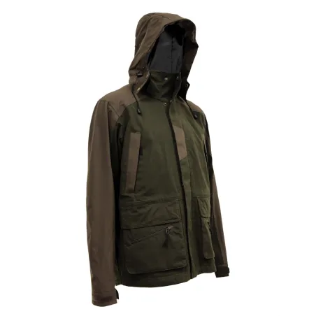 Veste Tourterelle polyester coton bicolore kaki marron