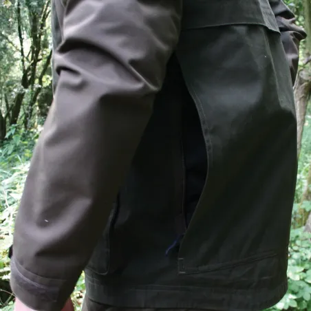 Veste Tourterelle polyester coton bicolore kaki marron