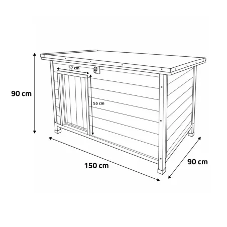 Niche en bois haute isolation 150x90x90cm - Épicéa 3 couches