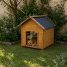 Niche chien en bois toit type chalet taille S 71 x 77 x 76 cm