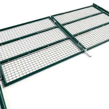 Portail 2 vantaux grillagé 3x1,5m - Maille 50mm - Vert