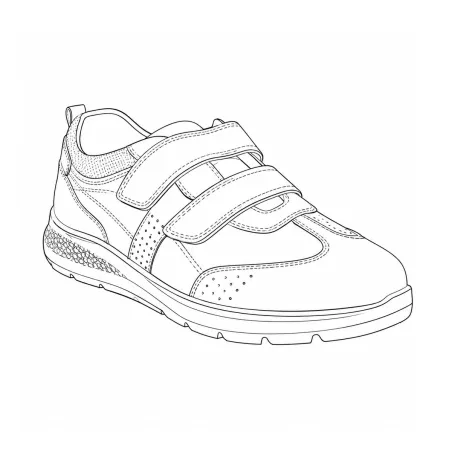 Baskets cuir scratch double velcro Strech semelle PVC