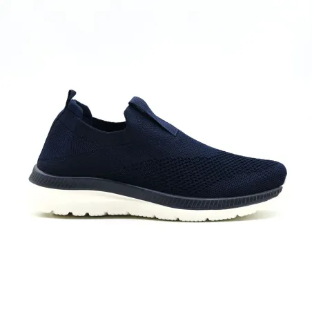 Baskets femme sans lacets textile semelle pvc bleu marine 36 à 42