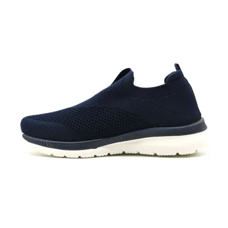 Baskets femme sans lacets textile semelle pvc bleu marine 36 à 42