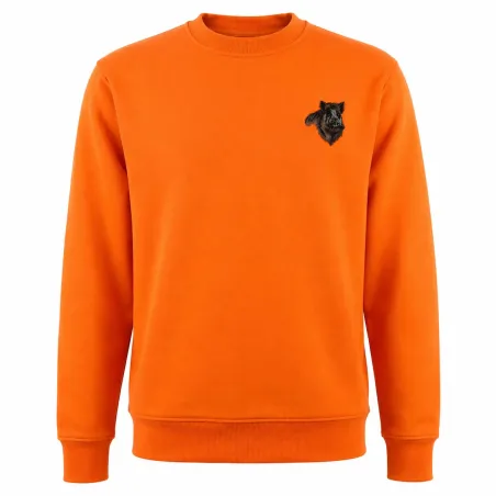 Sweat Orange Sanglier Treeland 100% Polyester Brodé Confortable