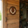 Plateau rond défenses de sanglier en chêne foncé ciré Ø22 cm | Ducatillon