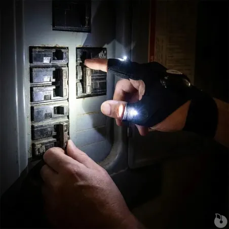 Gants scratch lampes LEDS noir toutes tailles