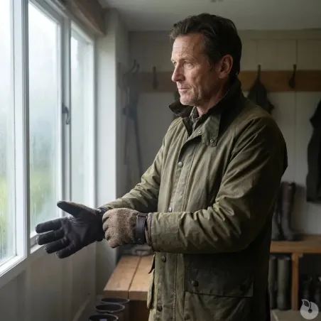 Gants Walker and Hawkes Brookmore Marron Cuir Tweed