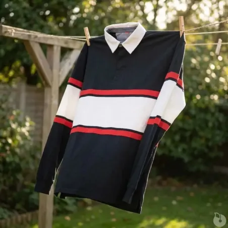 Polo FAST manches longues col classique coton bleu marine M à 3XL