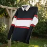 Polo FAST manches longues col classique coton bleu marine M à 3XL