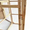 Volière hexagonale en bois traité avec sas et abris