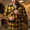 Chemise à carreaux homme en flanelle jaune et noire - Brandit®