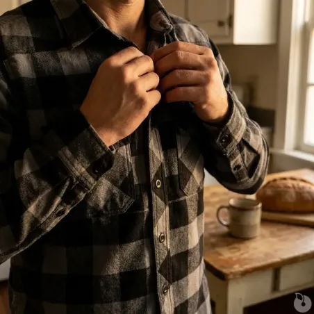 Chemise à carreaux Brandit® - Manches longues - Noir et Gris
