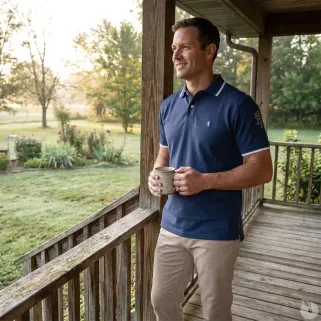 Polo Ultra 79 Browning® Homme - Bleu Coton Respirant