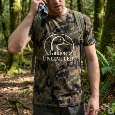 T-shirt camo Woodland 100% coton 145g coupe droite