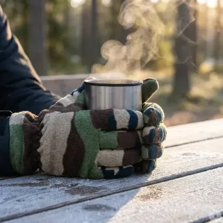 Gants polaires légers élastique fibre polaire polyester camo