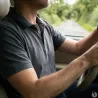 Polo Tonique coupe ajustée col rond coton gris nuit M à 3XL