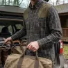 Chemise Percussion Sologne 100% coton marron taille S à 3XL
