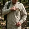 Chemise Authentic multipoches boutons coton beige S à 3XL