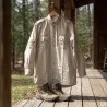 Chemise Authentic multipoches boutons coton beige S à 3XL