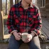 Chemise chaude homme à carreaux rouge