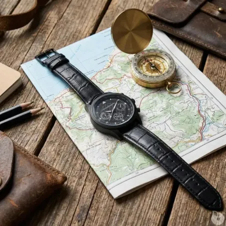 Montre homme Vuillemin alliage métal verre minéral noire