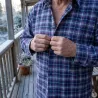 Chemise homme longue manche Tierce en flanelle bleue