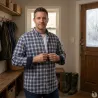 Chemise Homme Aubépine en Flanelle à Carreaux Marron - Manches Longues