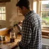 Chemise Homme Aubépine en Flanelle à Carreaux Marron - Manches Longues
