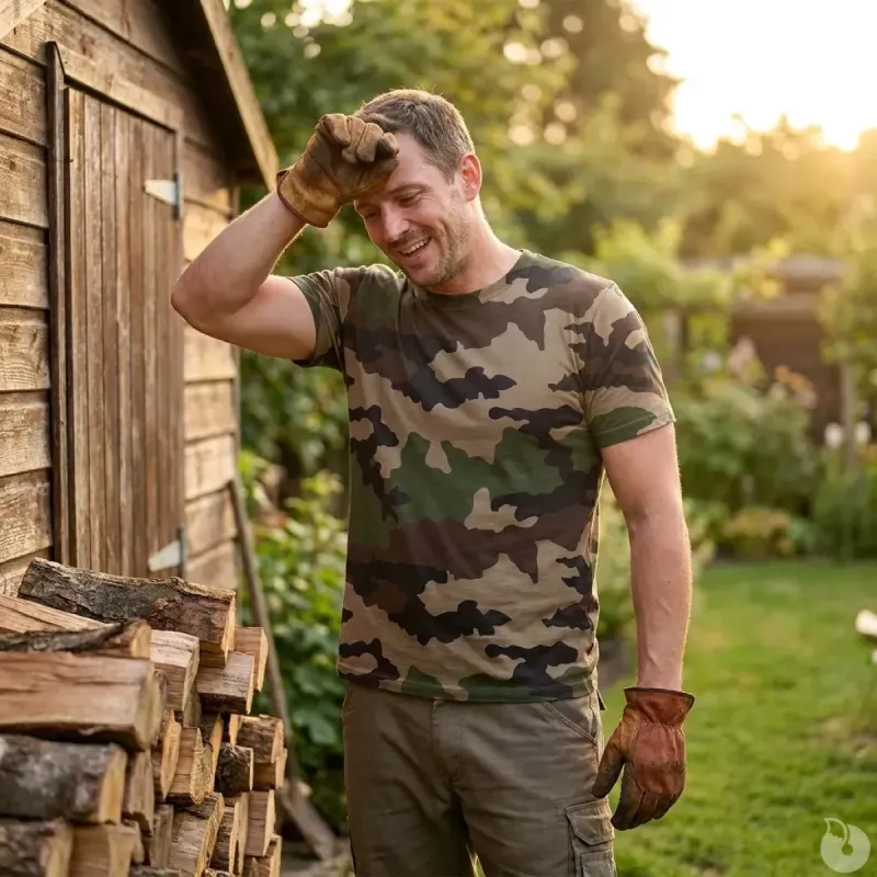 T-shirt Homme Camouflage CE - 100% Coton Peigné 180g/m²