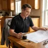 Polo Homme LMA® Manches Courtes Col Chemise - Noir