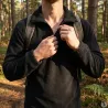 Chemise F1 Polaire Noir 220g/m² Col Zippé Polyester