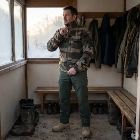 Blouson Polaire Homme Camo - Col Montant & Manches Longues