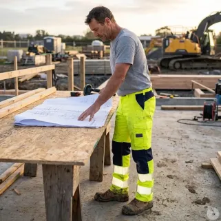 Pantalon Hector High Viz jaune Herock – haute visibilité & stretch