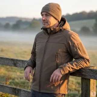 Veste Softshell Fighter A10® Homme Marron - Imperméable & Respirante
