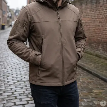 Veste Softshell Fighter A10® Homme Marron - Imperméable & Respirante