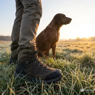 Chaussures chasse Stagunt Ossau cuir suédé marron Vibram