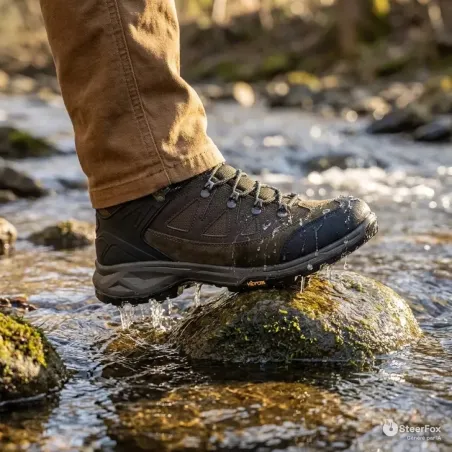 Chaussures chasse Stagunt Ossau cuir suédé marron Vibram