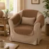 Housse de Protection pour Fauteuil Marron - Lot de 3 Pièces