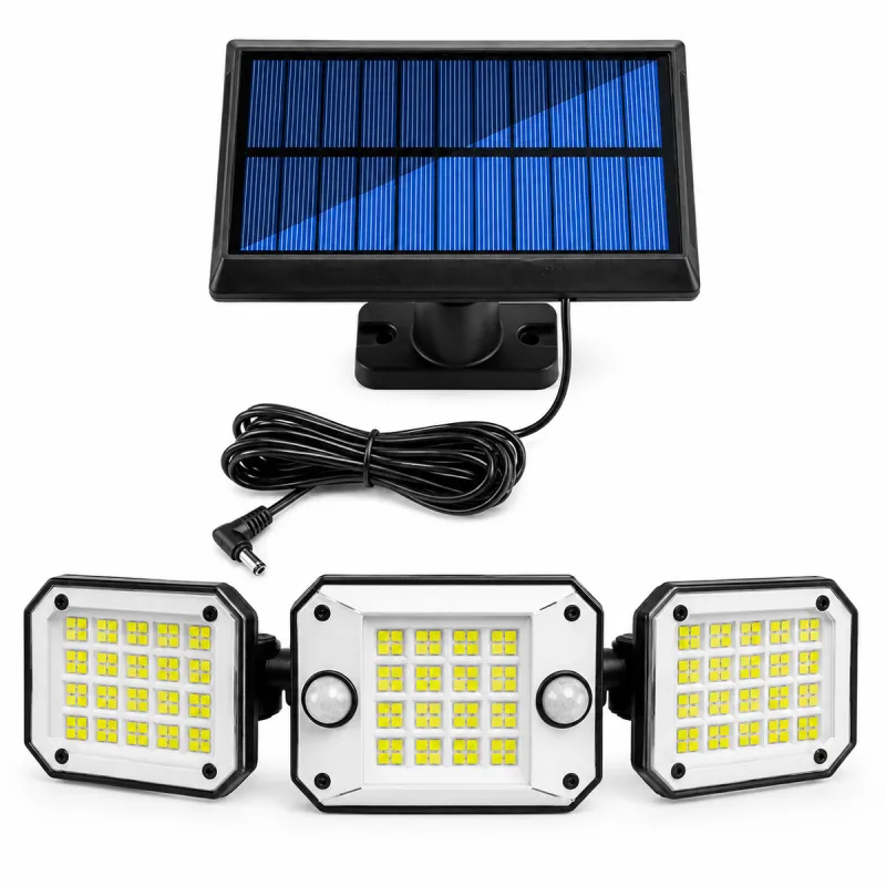 Projecteur Solaire Triptyque avec Détecteur de Mouvement et Télécommande
