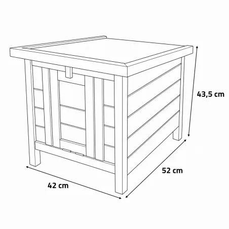 Nichoir cube en bois de pin 42x52x43,5 cm - Abri polyvalent pour animaux