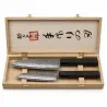 Coffret 2 Couteaux Japonais Nakiri & Santoku - Artisanat Traditionnel