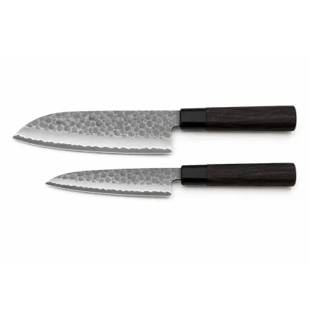 Coffret 2 Couteaux Japonais Nakiri & Santoku - Artisanat Traditionnel