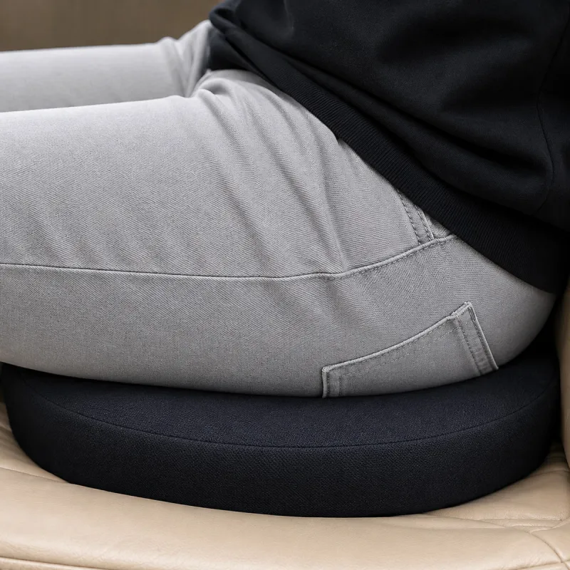 Assise pivotante en gel et mousse mémoire de forme 360° - Noir